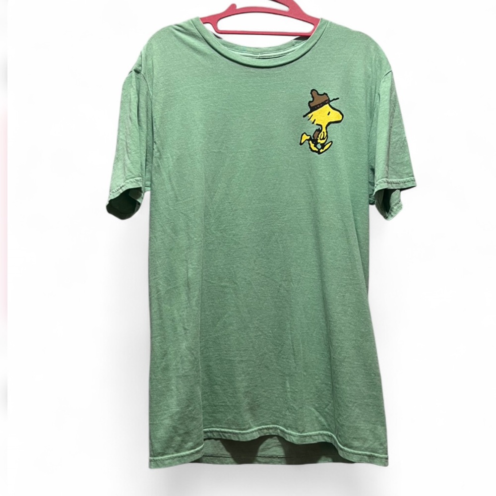 Men's Green Graphic Ranger Snoopy & Woodstock T-Shirt